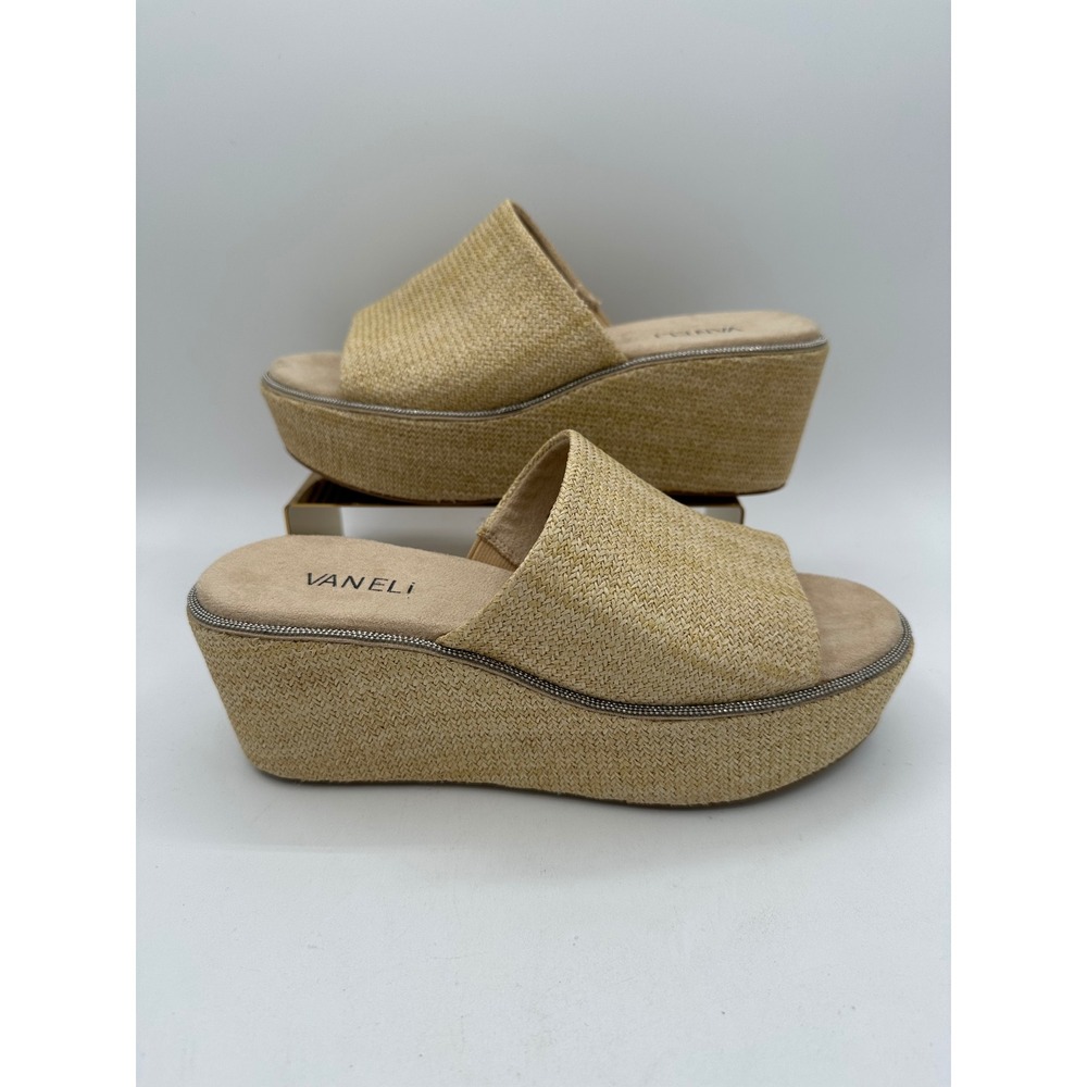 VANELI Hero Slide Platform Wedge Sandals Natural Raffia Nordstrom Summer  | 7M